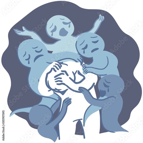 Depression Abstract Vector Illustration