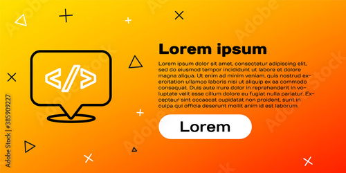 Line Web design and front end development icon isolated on yellow background. Colorful outline concept. Vector.