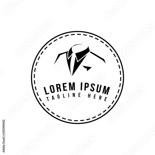 professional gentleman suit tuxedo logo vector men clothing graphic concept