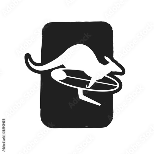 jumping wallaby or kangaroo logo design vector graphic design