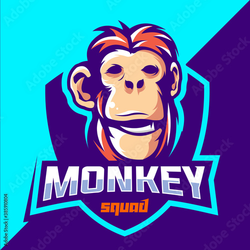 Monkey squad esport logo design 