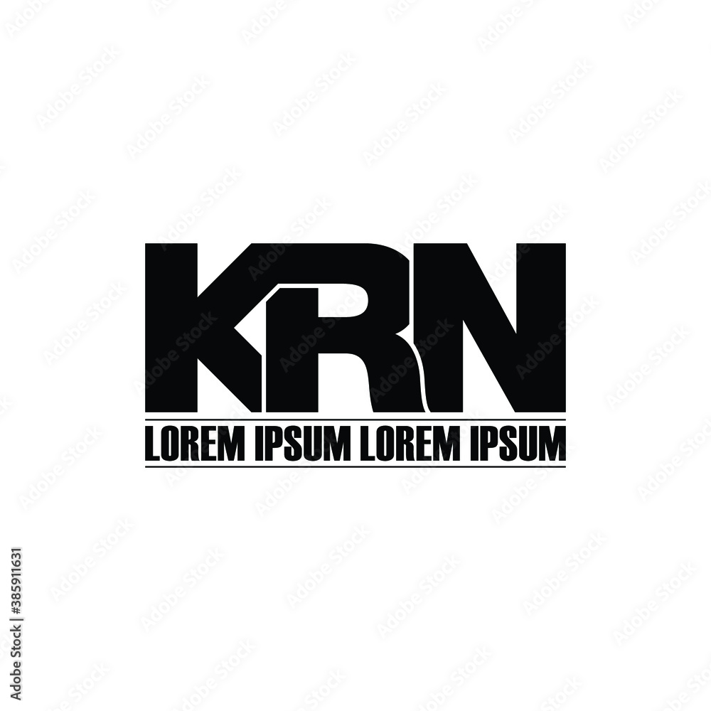 KRN letter monogram logo design vector