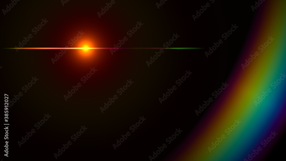 Obraz premium lens flare,flare light transition,Abstract Natural Sun flare on the black background,effects sunlight