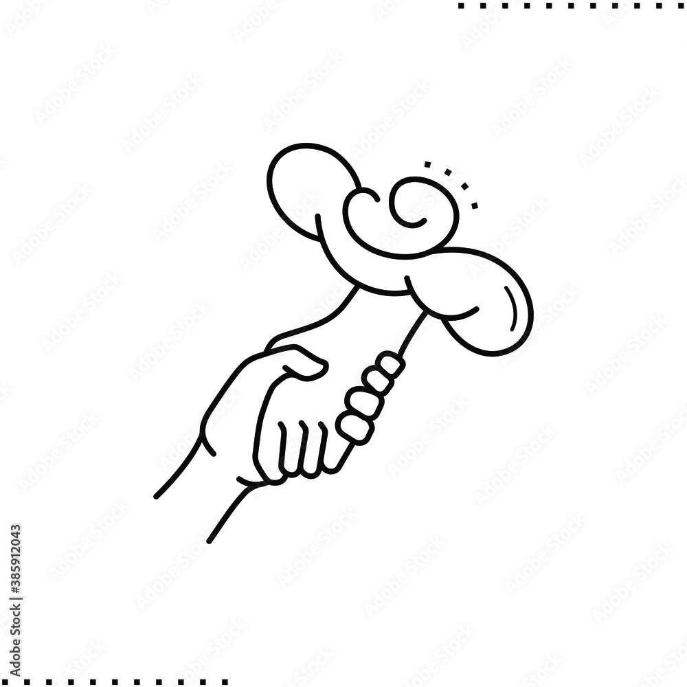 a hand from a cloud holds a human hand, god support vector icon in outline a hand from a cloud holds a human hand, god support vector icon in outline