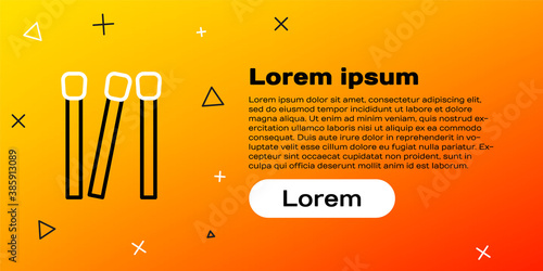 Line Matches icon isolated on yellow background. Colorful outline concept. Vector.