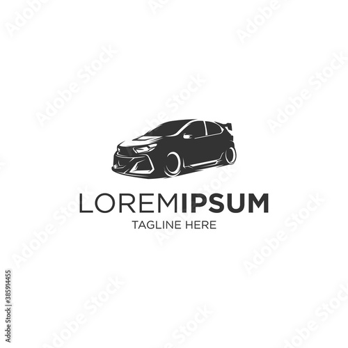 drift car silhouette logo template
