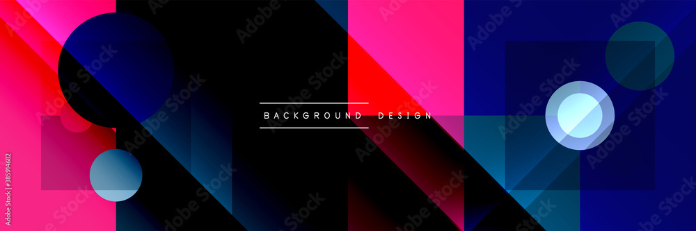 Neo memphis geometric pattern with circles, squares and lines. Pop art abstract background for covers, banners, flyers and posters and other templates