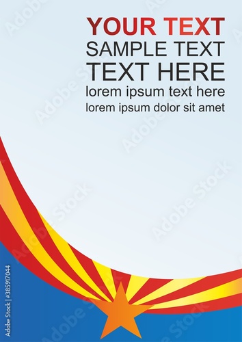 flag of the State of Arizona, the template for the award, an official document with the flag of the State of Arizona