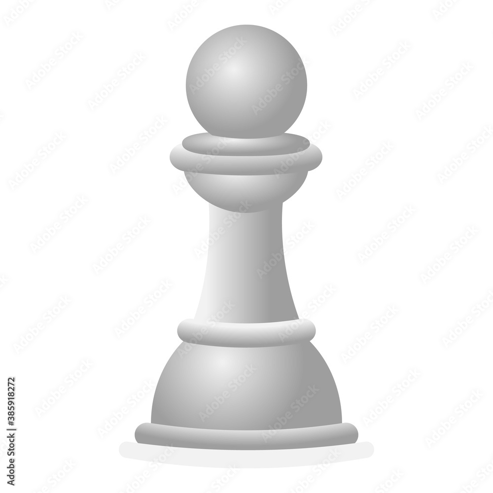 White chess pawn icon. Cartoon of white chess pawn vector icon for web design isolated on white background White chess pawn icon. Cartoon of white chess pawn vector icon for web design isolated on white background