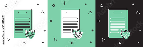 Set Firearms license certificate icon isolated on white and green, black background. Weapon permit. Vector.