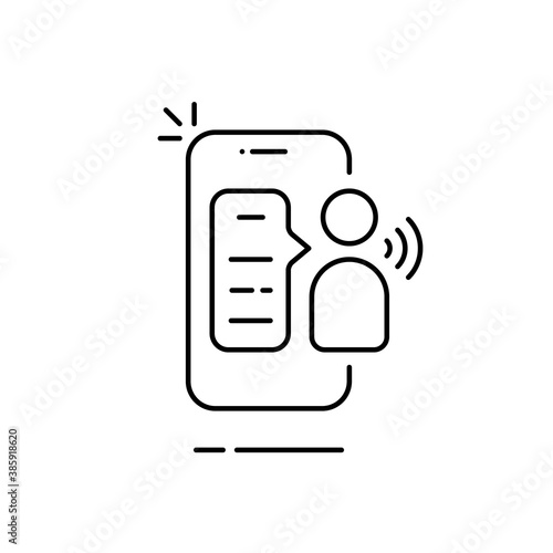 thin line influencer icon with phone