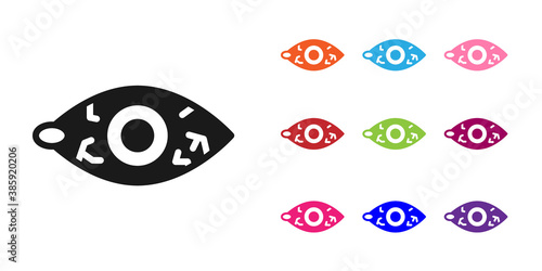 Black Reddish eye due to viral, bacterial or allergic conjunctivitis icon isolated on white background. Set icons colorful. Vector.