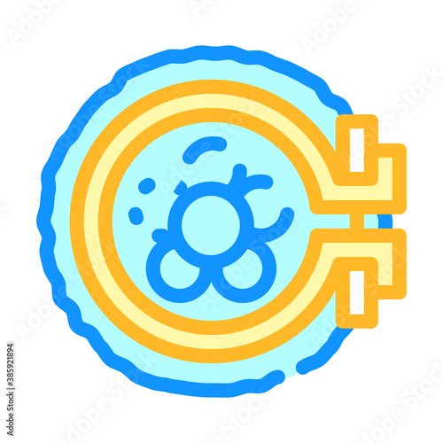 embroidering flower in embroidery hoop color icon vector illustration