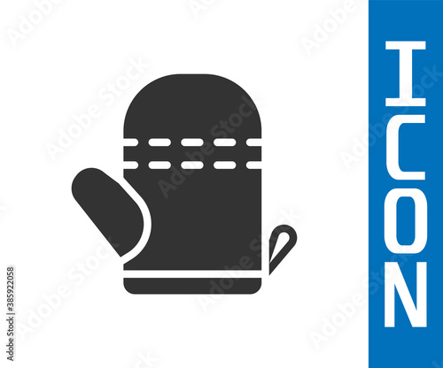 Grey Oven glove icon isolated on white background. Kitchen potholder sign. Cooking glove. Vector.