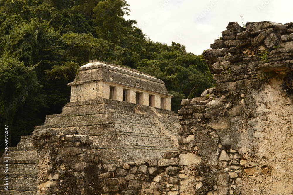 The old ruins of the Mayan town of Palenque in Chiapas, Mexico