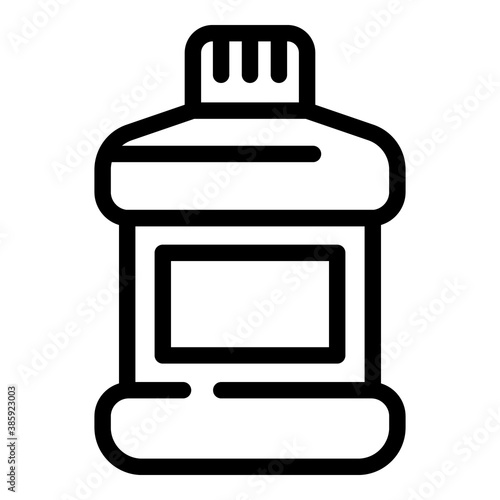 Packaging mouthwash icon. Outline packaging mouthwash vector icon for web design isolated on white background