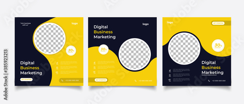 Digital business marketing banner for social media post template 