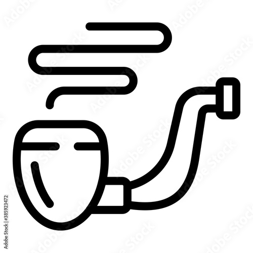 Tobacco smoking pipe icon. Outline tobacco smoking pipe vector icon for web design isolated on white background