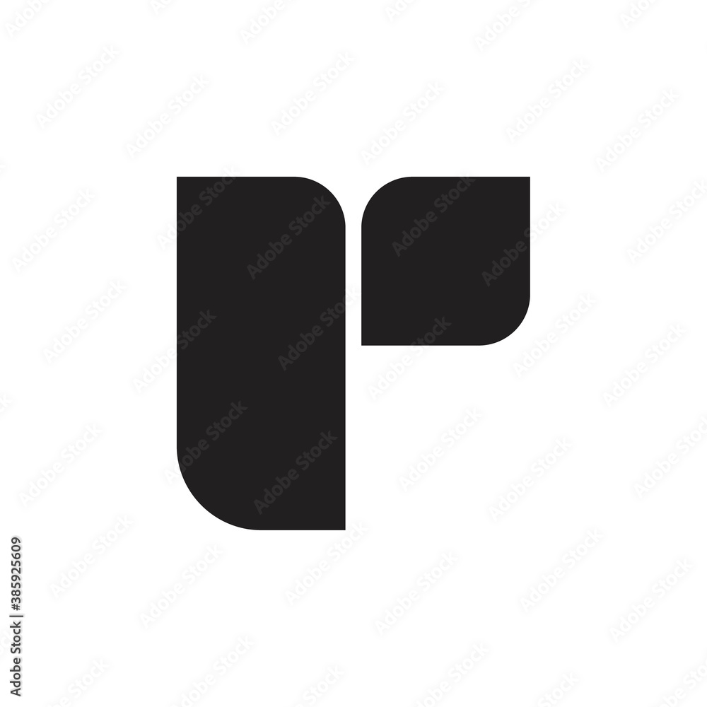 R letter or P letter  logo design vector