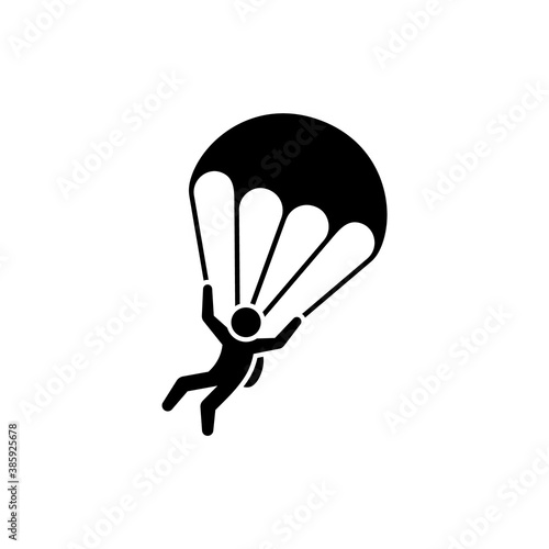 Skydiver jump vector isolated icon.