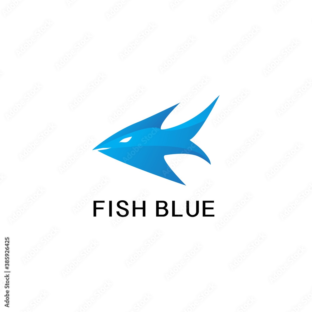 Fish Blue Logo Vector Simple Templates  Animal