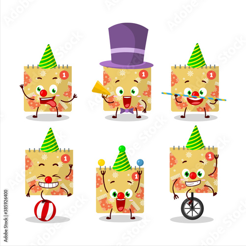 Cartoon character of 1st december calendar with various circus shows