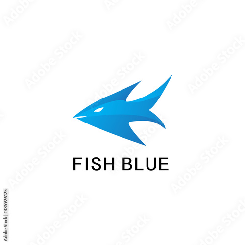 Fish Blue Logo Vector Simple Templates Animal