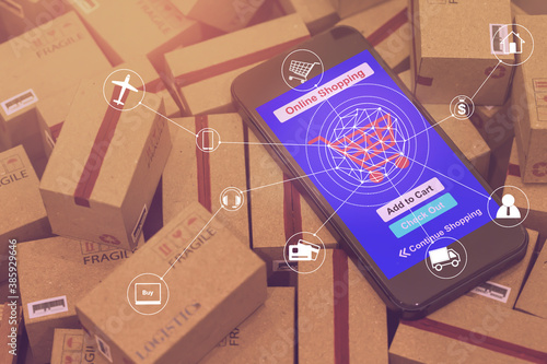 Concept of International freight or shipping service for online shopping or e-commerce concept. freight forwarding business concept.