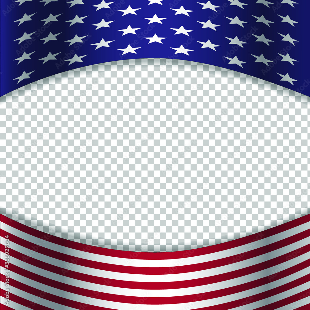 Obraz premium Waving flag of the United States of America for independence Day isolated on transparent background