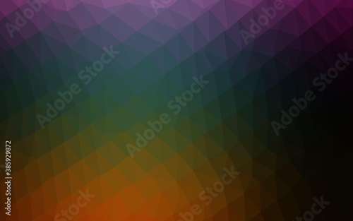 Dark Multicolor  Rainbow vector triangle mosaic cover.
