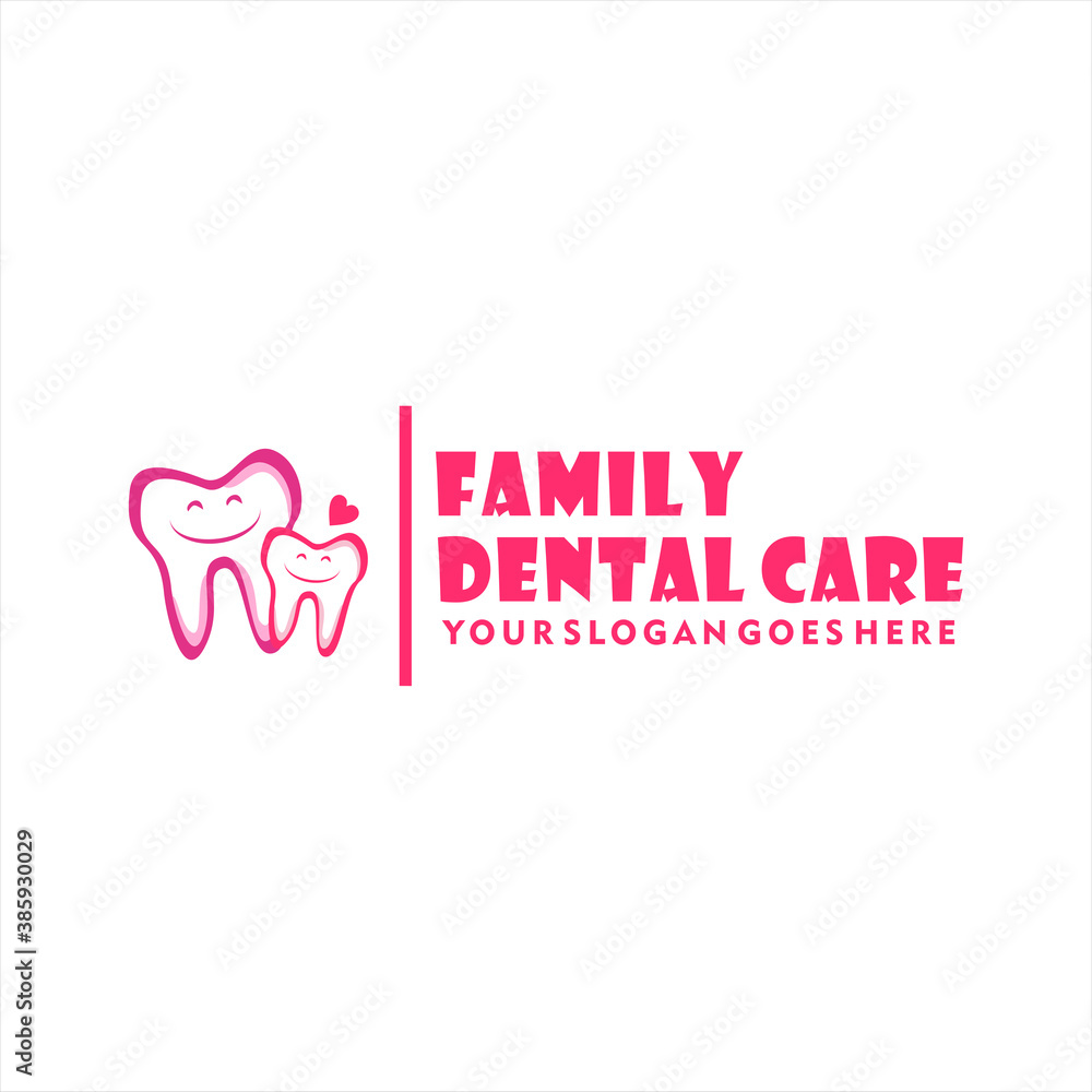 Family Dental Love logo design with tooth icon