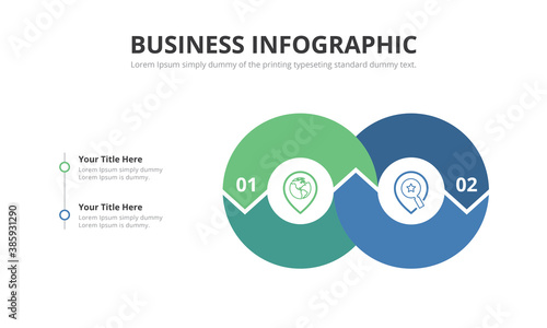 Vector infographic design template with 2 options or steps. workflow layout, info graph, flow chart.
