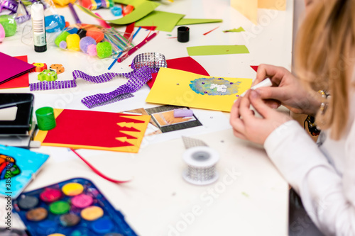 lovely child creating dyi creative stuff