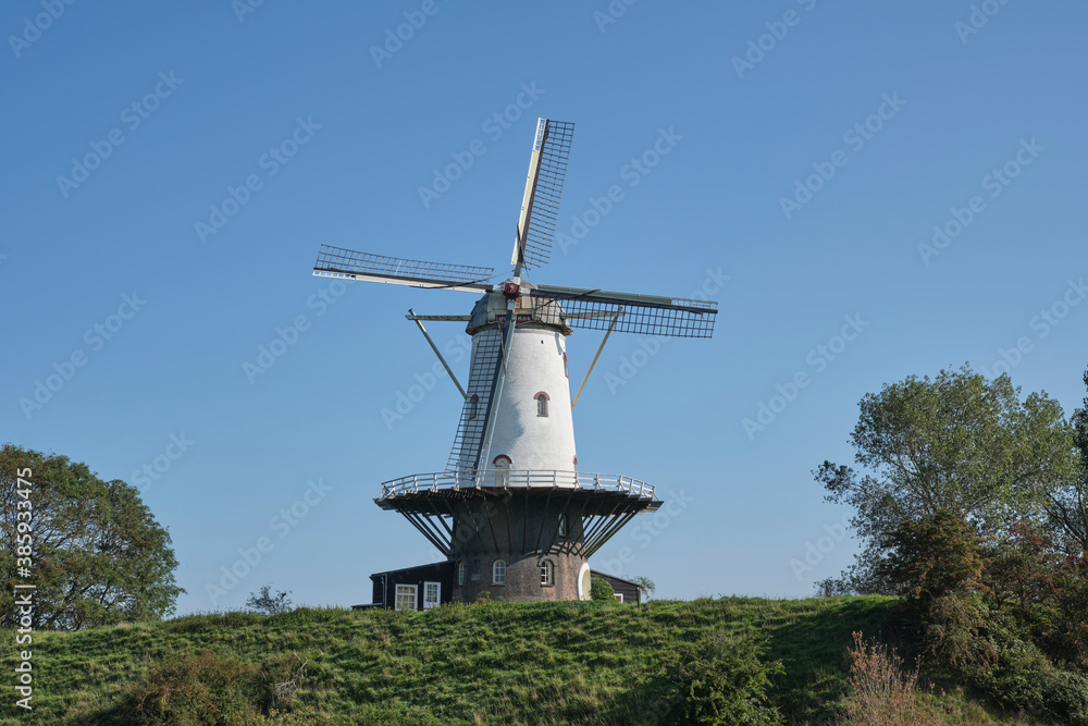 windmill 'de Koe', 'the Cow' in Veere, national monument. The Netherlands