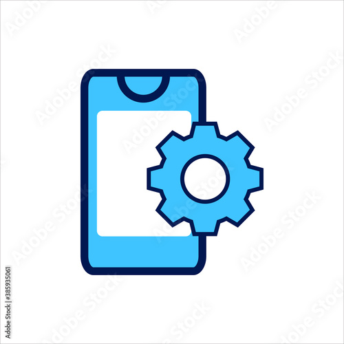 setting icon. setting with smartphone symbol. Vector illustration, vector icon concept.