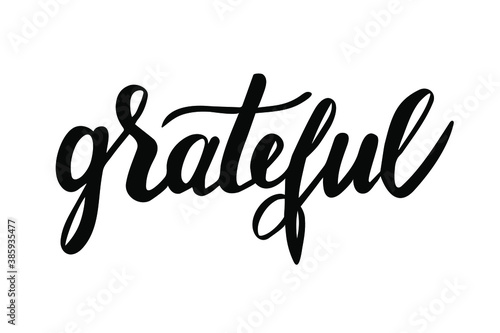 grateful hand lettering vector for thanksgiving day postcards and other design