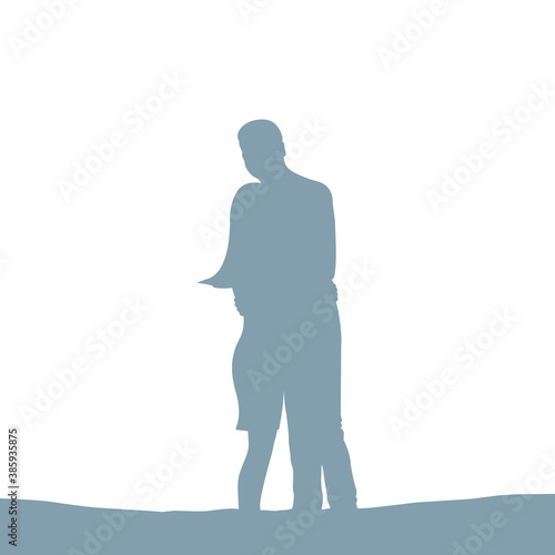 couple silhouette isolated on white vector illustration EPS10