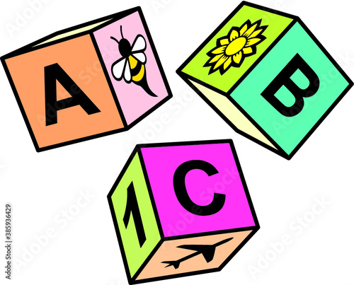 Vector illustration of the ABC blocks