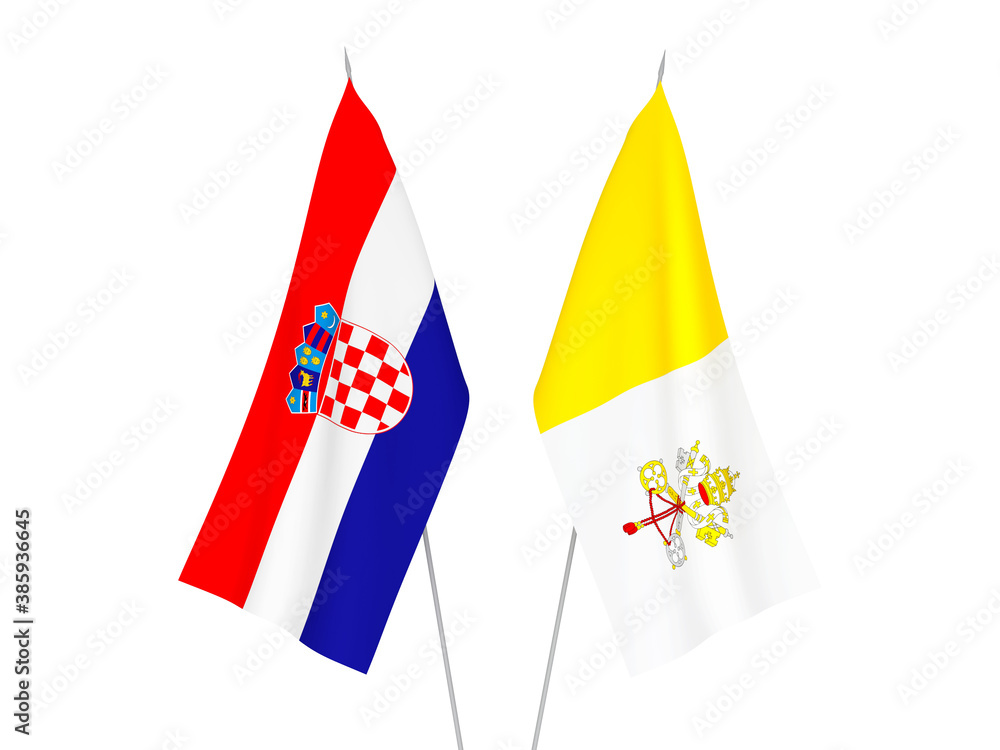 Croatia and Vatican flags
