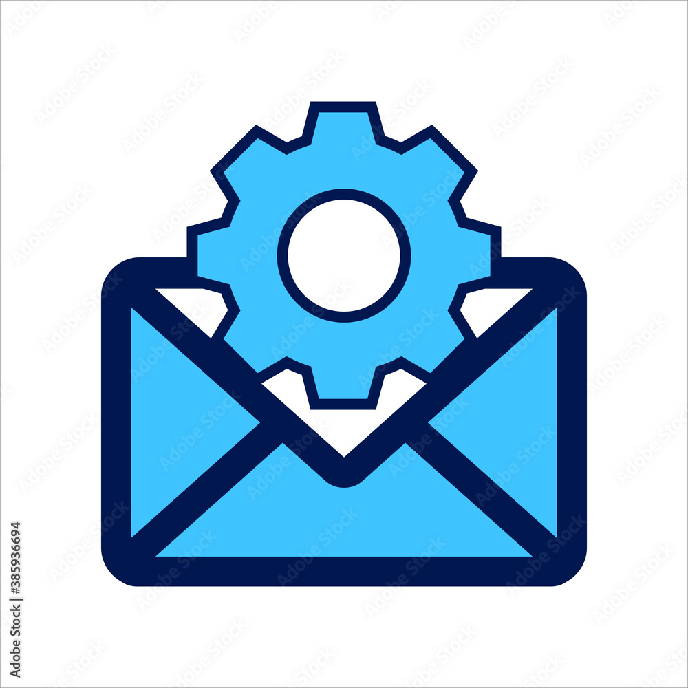 setting icon. setting with mail symbol. Concept of chat / message . Vector illustration, vector icon concept. setting icon. setting with mail symbol. Concept of chat / message . Vector illustration, vector icon concept.