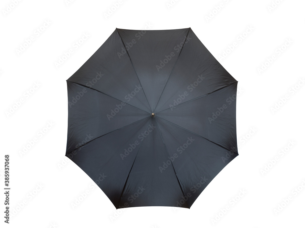 Black umbrella isolated on white background with clipping path, top view Black umbrella isolated on white background with clipping path, top view