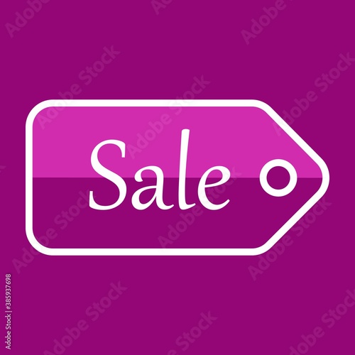 Pink sale discount icon, isolated, promotion, price reduction. Buying, icon for business.