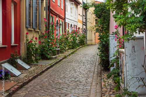 Street with stick roses in the old town © Olaf Gedanitz