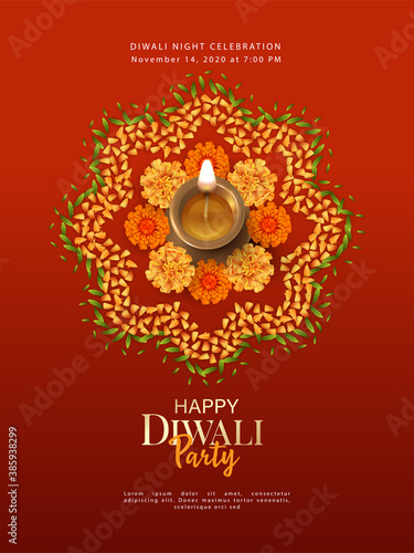 Diwali Poster Template. photo