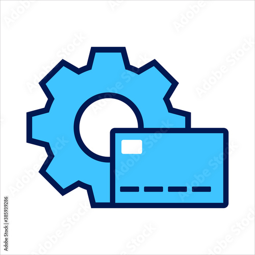 setting icon. setting with credit card symbol. Concept of financial setting . Vector illustration, vector icon concept.
