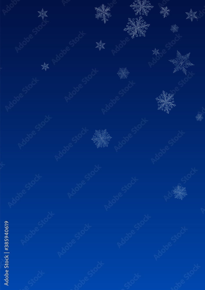 White Snow Vector Blue Background. Xmas Snowfall White Snow Vector Blue Background. Xmas Snowfall