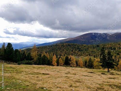 landscape with mountains and clouds