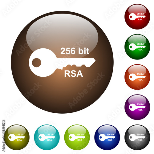 256 bit rsa encryption color glass buttons