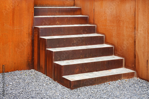 Stairs, modern, rust design, corten steel