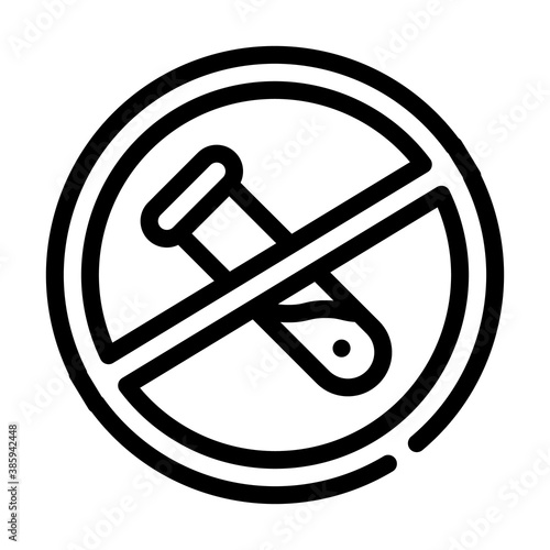 gmo free flask crossed out mark line icon vector illustration